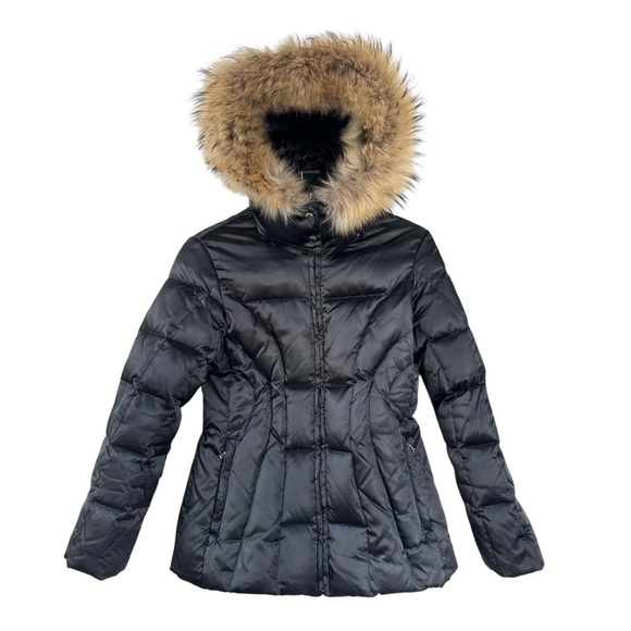 Andrew Marc Down Puffer Jacket with Fur Hood Size Small - Picture 4 of 8